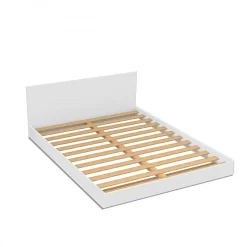 Lit 2 places 160x200cm Blanc LIFA inclus sommier et tête de lit