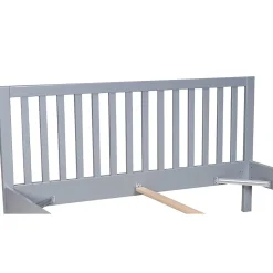 Lit 2 places 140x190cm Gris PARVI inclus sommier