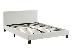 Lit 140 x 190 cm - Simili - Blanc - CORNELIUS II