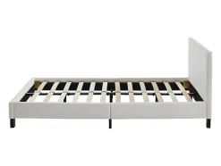 Lit 140 x 190 cm - Simili - Blanc - CORNELIUS II