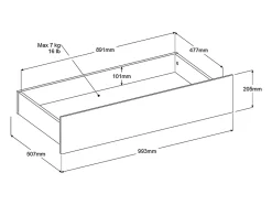 Lit 160 x 200 cm avec 4 tiroirs - Coloris : Naturel - TENALIA II