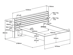 Lit 160 x 200 cm avec 4 tiroirs - Coloris : Naturel - TENALIA II