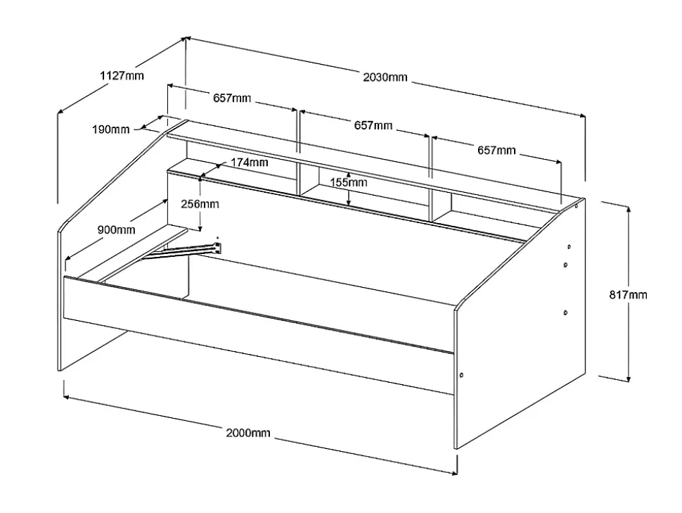 Lit 90 x 190/200 cm avec rangements - Blanc et naturel - PAULETTE
