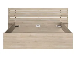 Lit 180 x 200 cm avec rangements - Coloris : Naturel + Sommier + Matelas - TENALIA