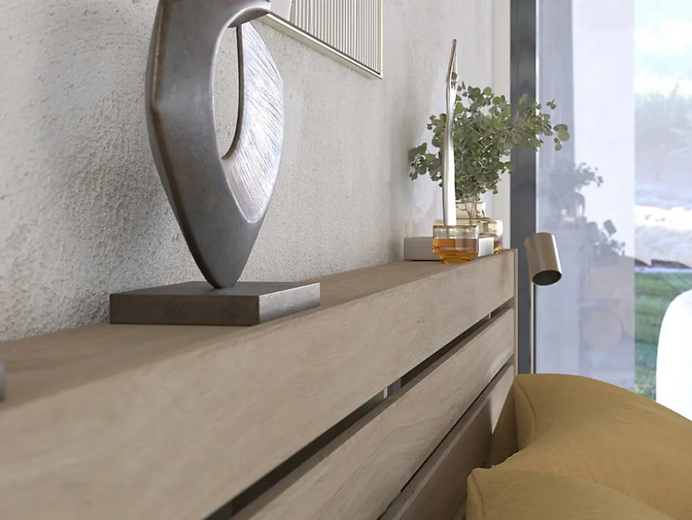 Lit 180 x 200 cm avec rangements - Coloris : Naturel + Sommier + Matelas - TENALIA