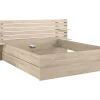 Lit 180 x 200 cm avec rangements - Coloris : Naturel + Sommier - TENALIA