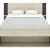 Lit 140 x 190 cm avec rangements - Coloris : Naturel et noir - KEROSIA