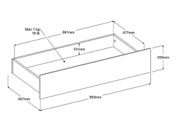 Lit 90 x 190/200 cm avec rangements - Coloris : Naturel - TENALIA