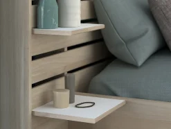 Lit 160 x 200 cm avec rangements - Coloris : Naturel + Sommier - TENALIA II