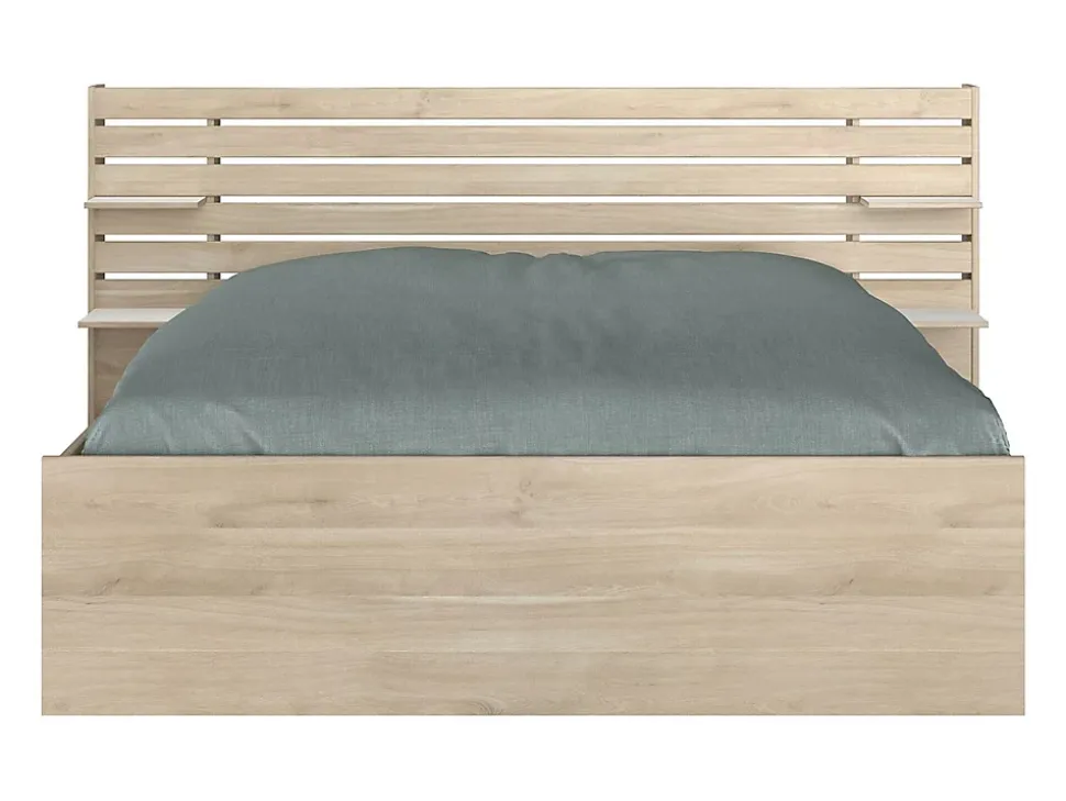 Lit 160 x 200 cm avec rangements - Coloris : Naturel - TENALIA II