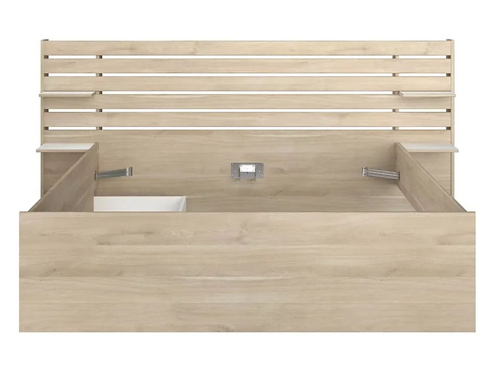 Lit 160 x 200 cm avec rangements - Coloris : Naturel - TENALIA II