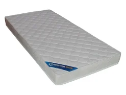 Lit 90 x 190 cm avec rangements - Coloris : Naturel et blanc + Sommier + Matelas - LOSTYA