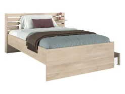 Lit 120 x 190 cm avec rangements - Coloris : Naturel - TENALIA