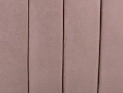 Lit 140 x 190 cm avec tête de lit ondulée - Velours - Vieux rose + Matelas - SAGALI