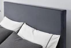 Lit 140 x 190 cm en velours et laiton gris - RIVERSIDE