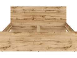 Lit adule 2 places 160x200 cm ,coloris Chêne wotan - Longueur 204,5 x Profondeur 165 x Hauteur 85,5cm