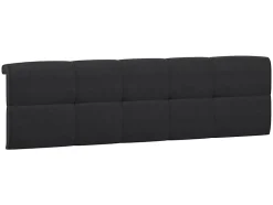 Lit adule 140x200 avec tête de lit capitonnée noir,sommier et rangement, coloris chêne Sonoma - L. 204,5 x P. 149 x H. 95/40,5 cm