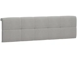 Lit adule 140x200 avec tête de lit capitonnée beige,sommier et rangement, coloris chêne Sonoma - L. 204,5 x P. 149 x H. 95/40,5 cm