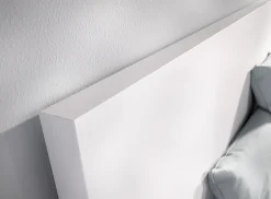 Lit adulte, couchage 140x190 cm avec 4 tiroirs coloris blanc - Longueur 145 x Profondeur 195 x Hauteur 100 cm