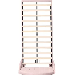 Lit adulte lit cadre à lattes en bois lit 90x200 cm lit rembourré Single velours rose