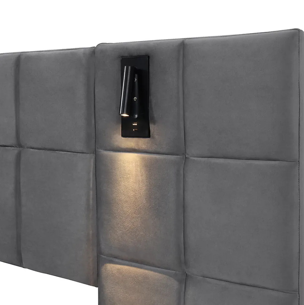 Lit adulte lit 160x200 cm lit rembourré hydraulique lit de rangement lit double velours gris