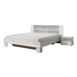 Lit adulte 180x200 collection IRINA. Coloris gris clair et gris foncé