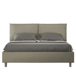 Lit Antea avec sommier rembourré 160x210 simili cuir cappuccino