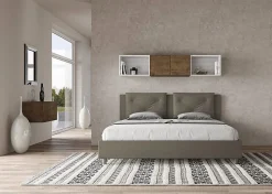 Lit Appia avec sommier rembourré 180x190 en simili cuir cappuccino