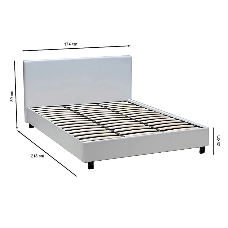 Lit ATLANTA 160x200 + 1 sommier / Blanc