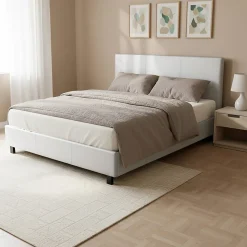 Lit ATLANTA 140x190 + 1 sommier / Blanc