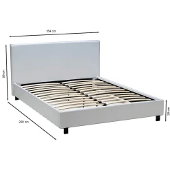 Lit ATLANTA 140x190 + 1 sommier / Blanc