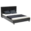 Lit ATLANTA 160x200 + 1 sommier + 1 matelas CARLTON / Noir