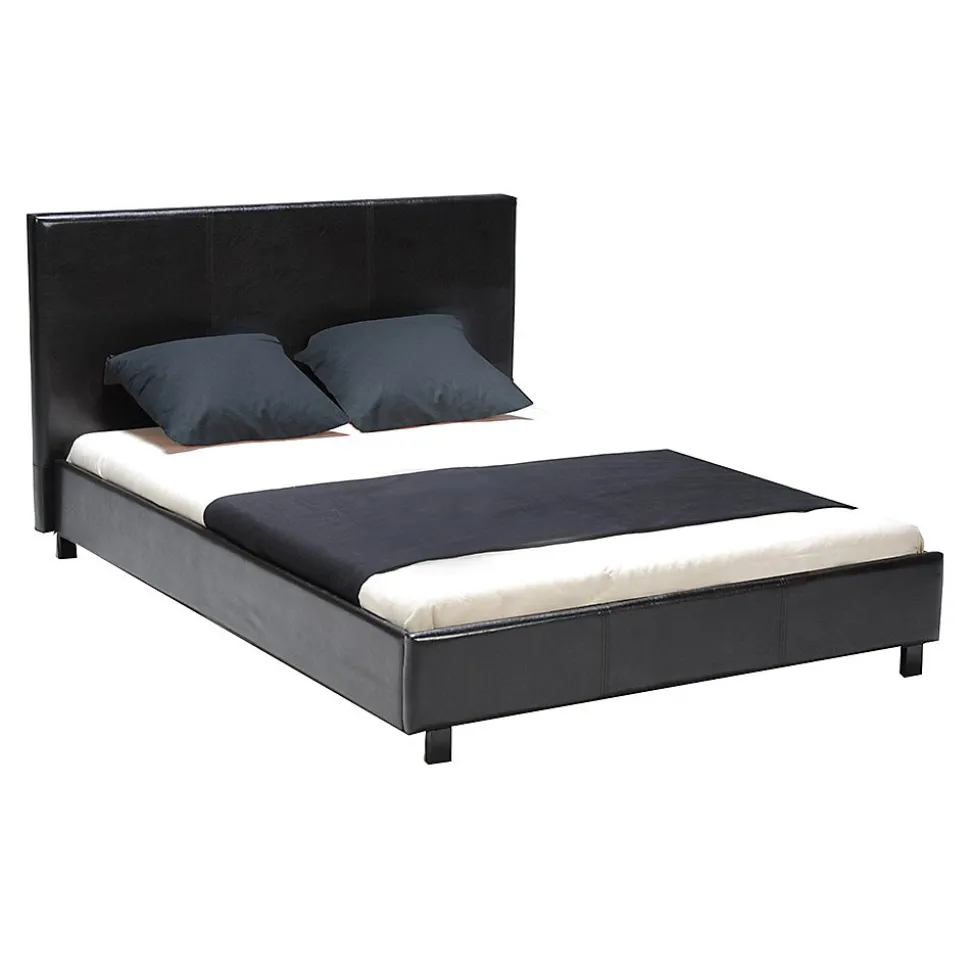 Lit ATLANTA 160x200 + 1 sommier + 1 matelas CARLTON / Noir