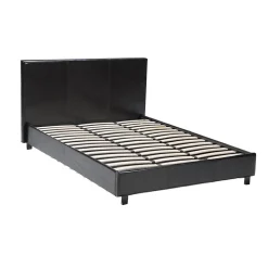 Lit ATLANTA 160x200 + 1 sommier + 1 matelas CARLTON / Noir