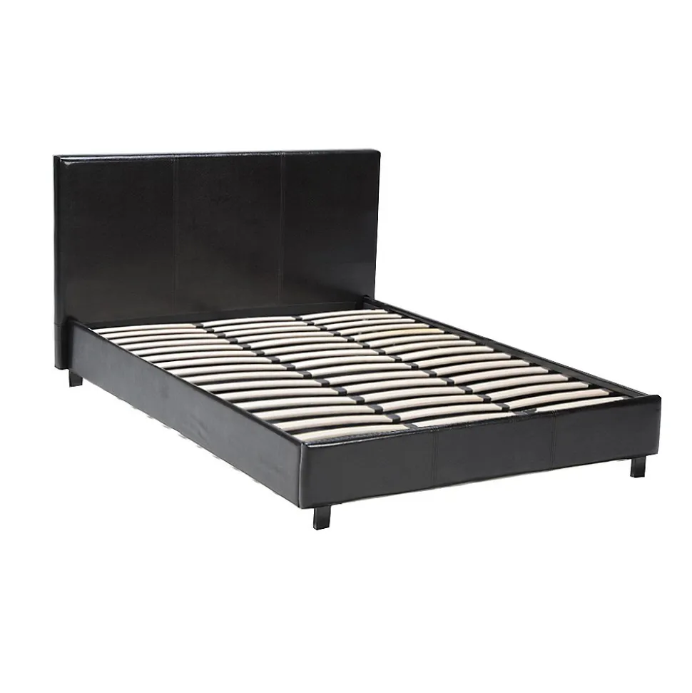 Lit ATLANTA 160x200 + 1 sommier + 1 matelas CARLTON / Noir