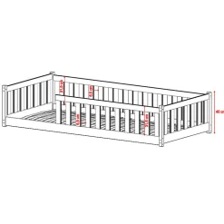 Lit au sol 140x200 sommier inclus Maya Cachemire