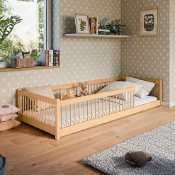 Lit au sol 90x200 sommier inclus Tamara Bois