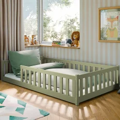 Lit au sol 120x200 sommier inclus Maya Olive