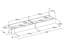 Lit avec 4 tiroirs 140 x 190 cm - Coloris : Blanc brillant et naturel - VELONA