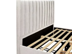 Lit avec 3 tiroirs 180 x 200 cm - Tissu - Beige + Matelas - LIAKO