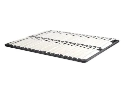 Lit avec 4 tiroirs 140 x 190 cm - Coloris : Naturel et noir + Sommier - VELONA