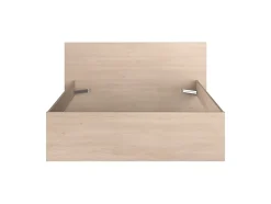 Lit avec 4 tiroirs 140 x 190 cm - Coloris : Naturel et noir + Sommier - VELONA