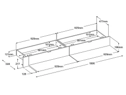 Lit avec 2 tiroirs 140 x 190 cm - Coloris : Naturel et blanc brillant - VELONA