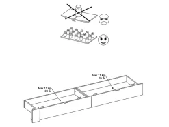 Lit avec 2 tiroirs 160 x 200 cm - Coloris : Naturel et blanc brillant + sommier - VELONA