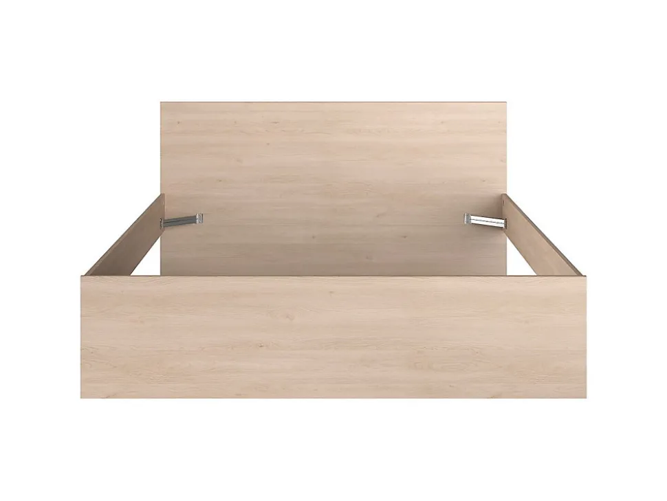 Lit avec 4 tiroirs 160 x 200 cm - coloris : Naturel et beige - VELONA