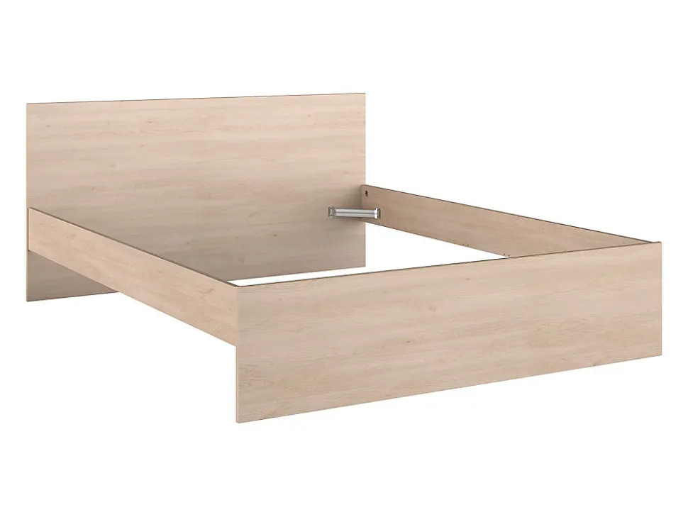 Lit avec 4 tiroirs 160 x 200 cm - coloris : Naturel et beige + Sommier - VELONA