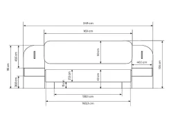 Lit avec chevets 160 x 200 cm - Avec LEDs - Coloris : Beige et naturel + Sommier - LYORIMA