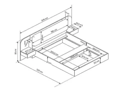 Lit avec chevets 160 x 200 cm - Avec LEDs - Coloris : Beige et naturel - LYORIMA