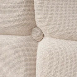 Lit avec rangement 90 x 200 cm - Lit Simple avec Tiroirs et LED - Lin Bois Métal - Sans Matelas - Beige