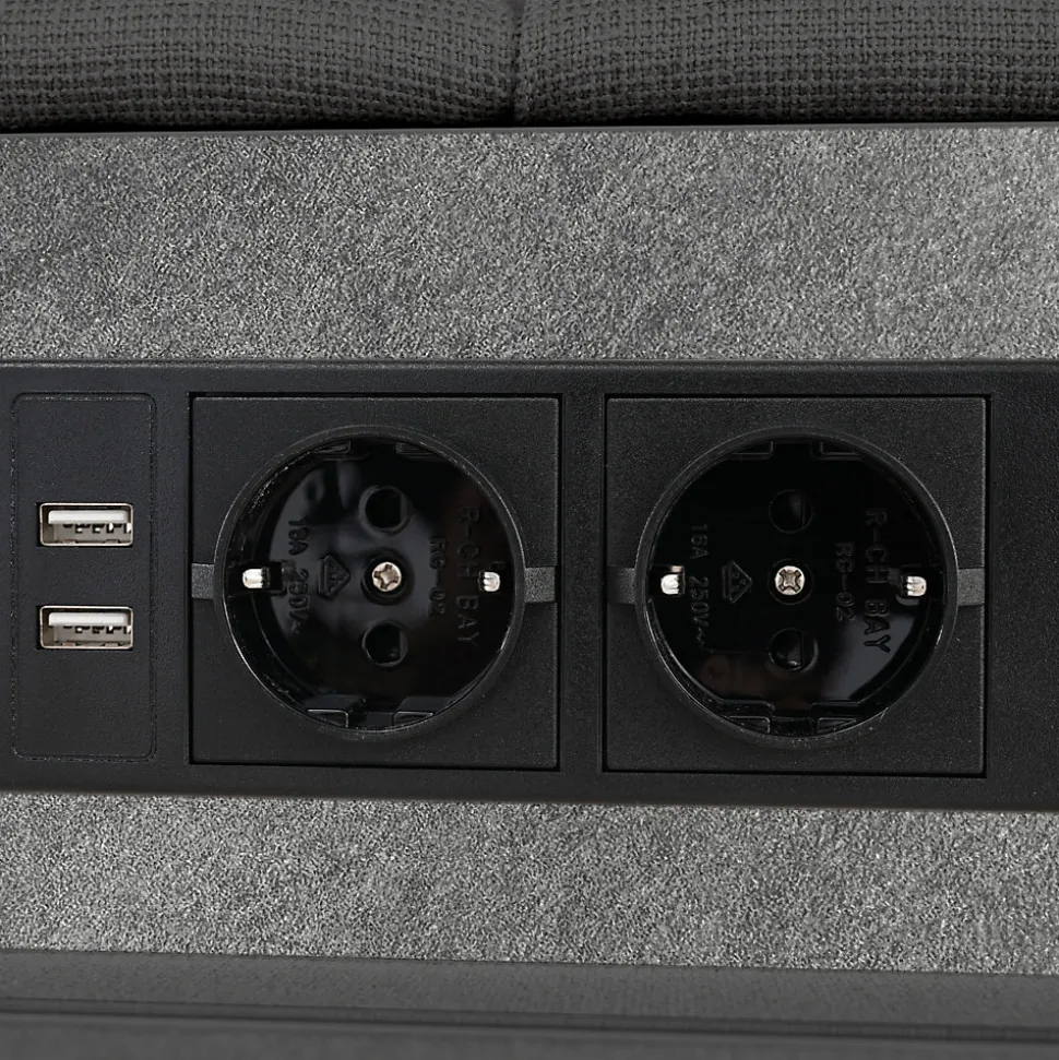 Lit avec rangement 140 x 200 cm - Lit Double avec 4 Tiroirs et LED - Lin Bois Métal - Sans Matelas - Gris